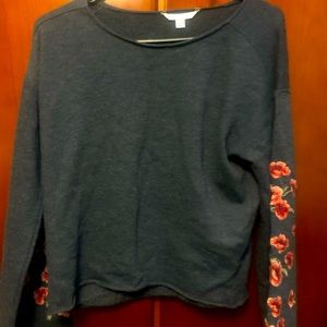 American eagle size small sweatshirt with embroidery of flowers up the arm